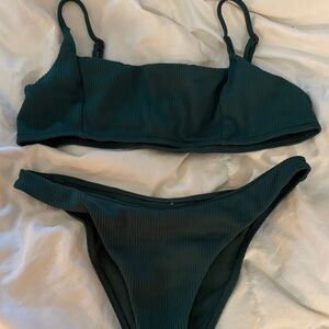 Billabong Deep Teal Ribbed Bikini Set